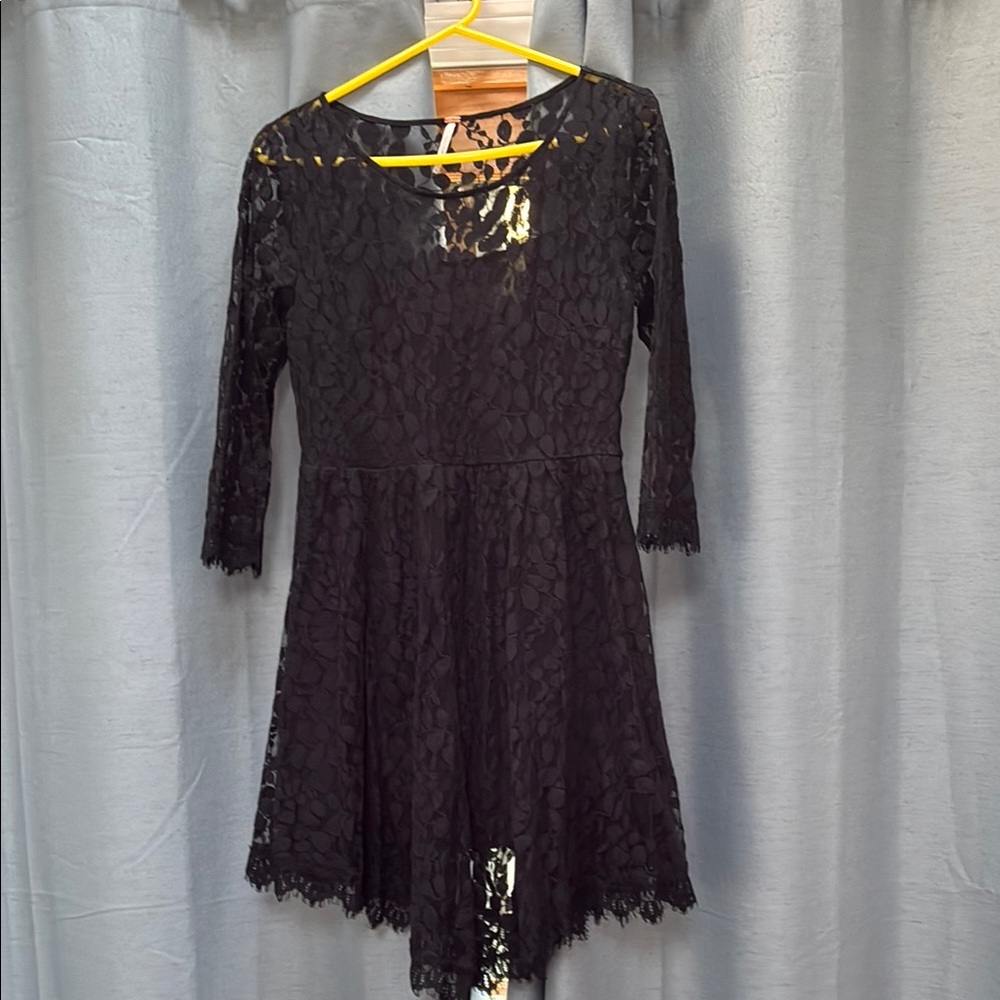 Free People Black Lace Dress Size 10 - Picture 1 of 3